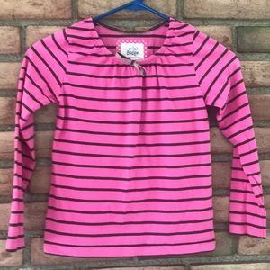 Mini Boden, 7-8yr, long sleeve, pink/brown, top